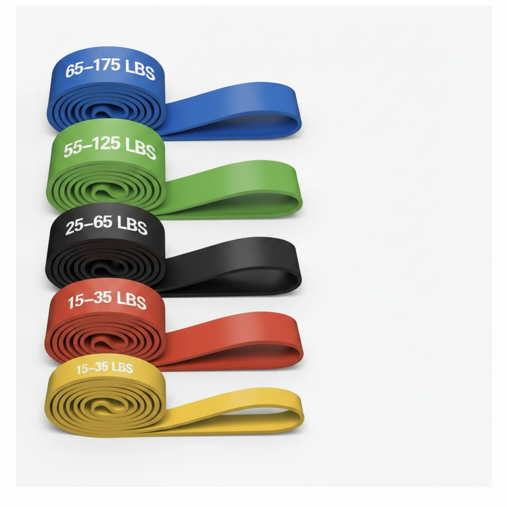 All 5 resistance bands stacked